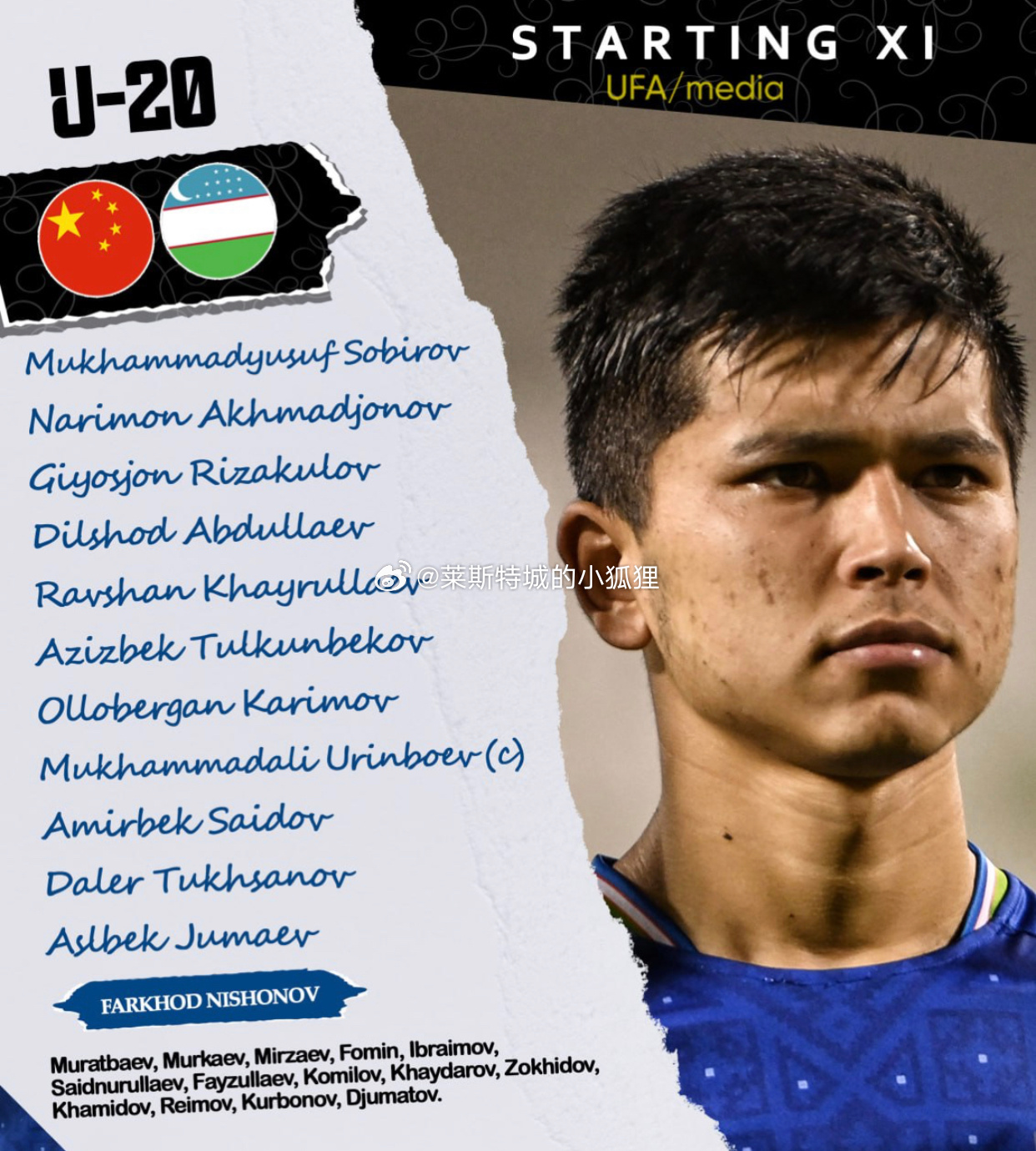  補時第2分鐘丟球！中國U20國青半場0-1落后烏茲別克斯坦U20