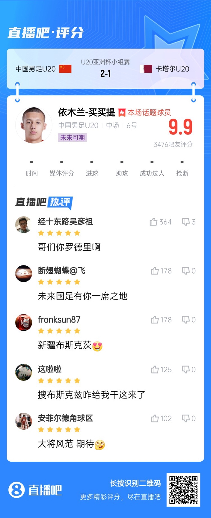  依木蘭+陳澤仕泰山中場連線！19歲依木蘭獲封：新疆布斯克茨！