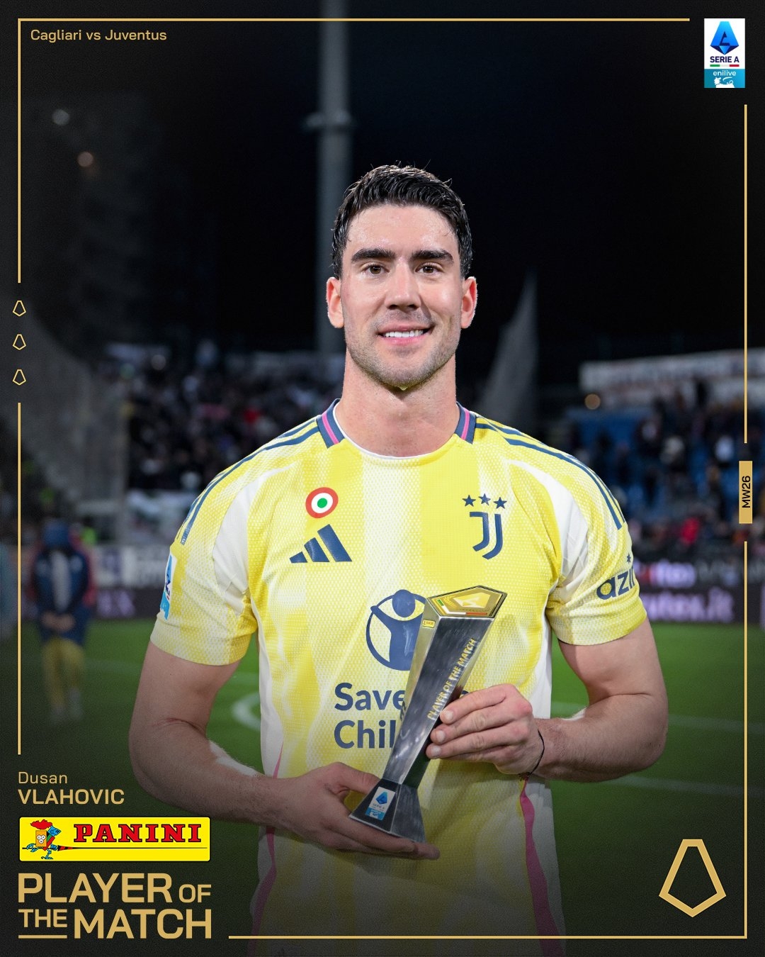  打進(jìn)致勝進(jìn)球！弗拉霍維奇當(dāng)選尤文1-0卡利亞里全場(chǎng)最佳球員
