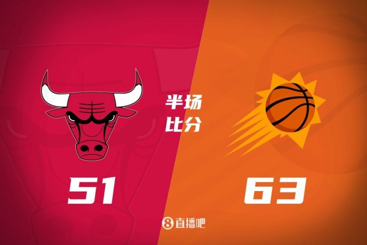  半場(chǎng)戰(zhàn)報(bào)-太陽(yáng)63-51領(lǐng)先公牛12分 杜蘭特17分 理查茲14分